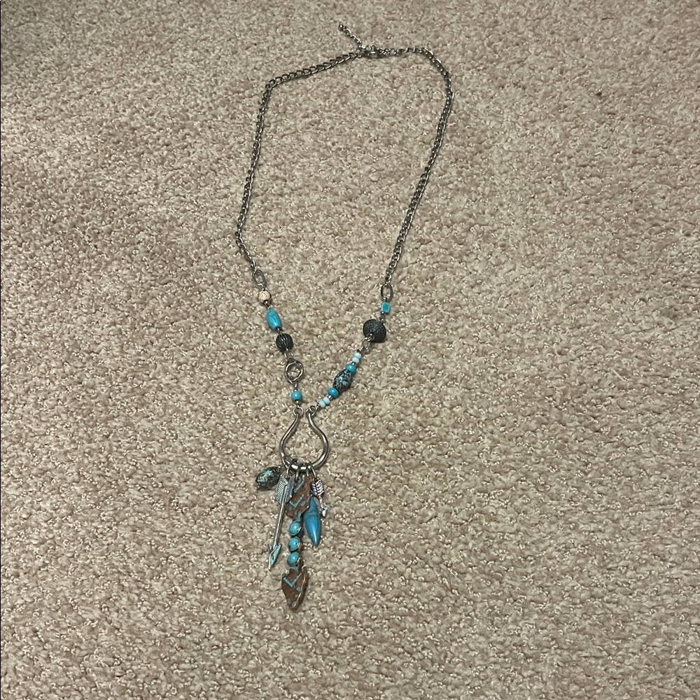 Elegant Silver and Blue Beaded Necklace